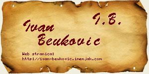 Ivan Beuković vizit kartica